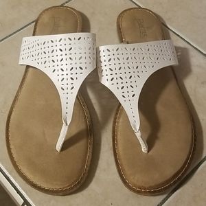 White sandals size 10